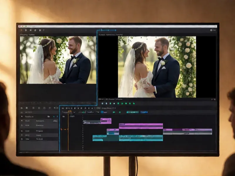 línea de tiempo del montaje de un vídeo de boda