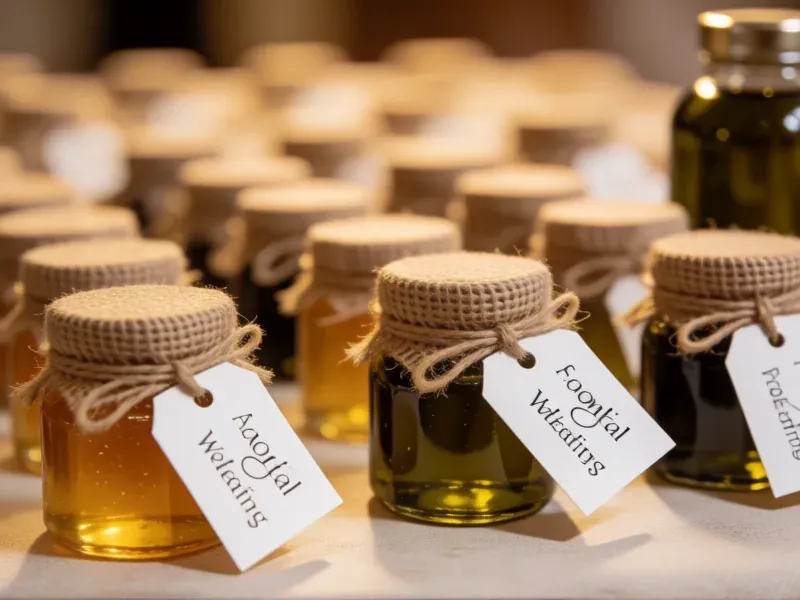 detalles gastronómicos de boda tarros de miel y aceite