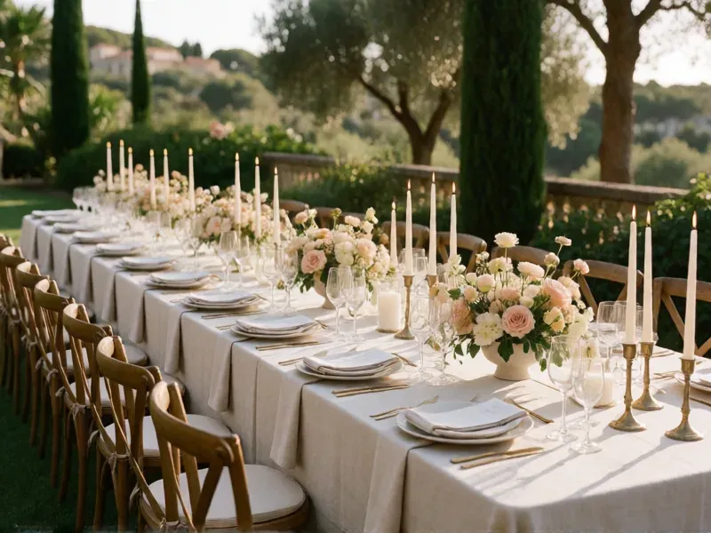 wedding banquet table at a Spanish venue