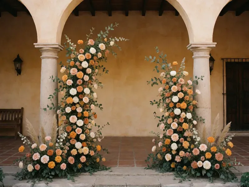 wedding flowers and decoration at a Spanish venue