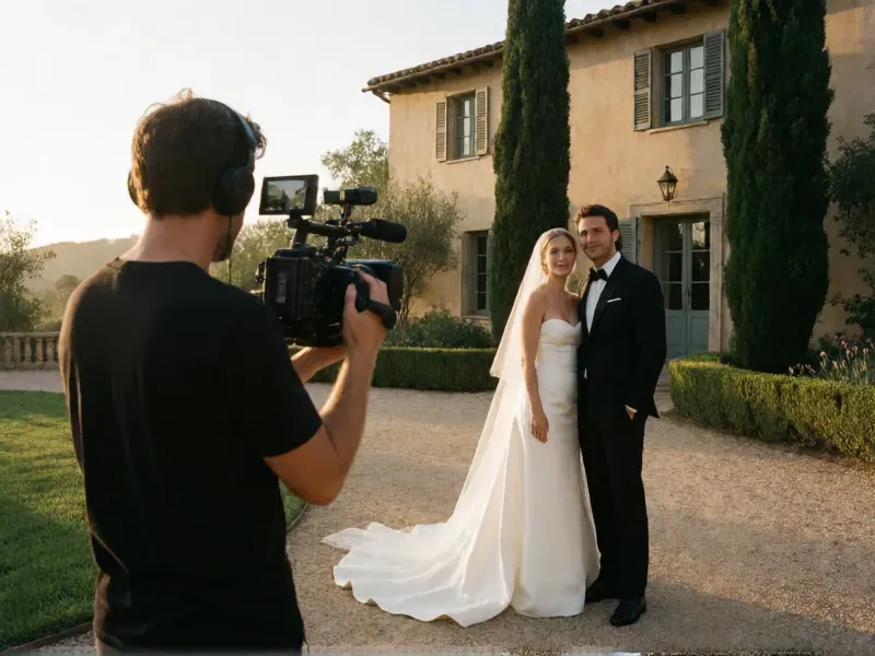 wedding videographer filming at a Spanish villa