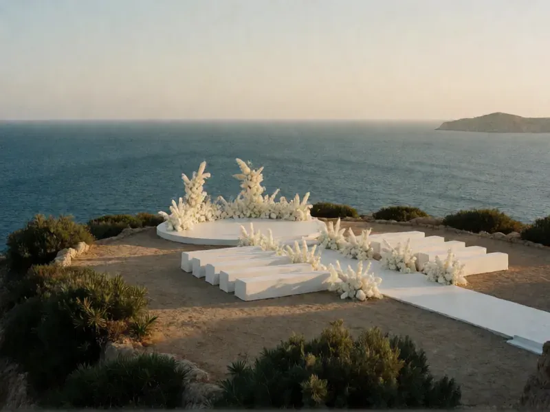 clifftop Ibiza wedding venue with sea view