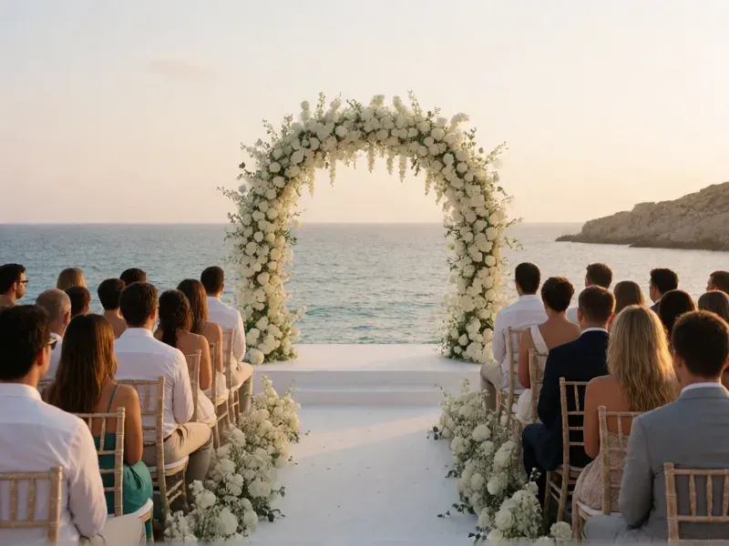 Ibiza wedding ceremony overlooking the sea