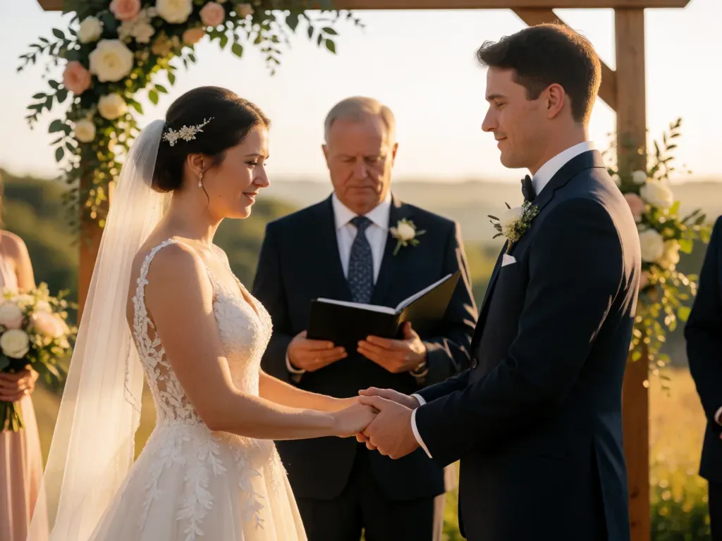 ceremonia de boda al atardecer