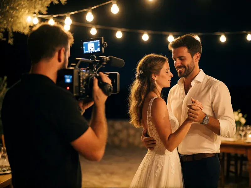 videógrafo grabando el primer baile de una boda