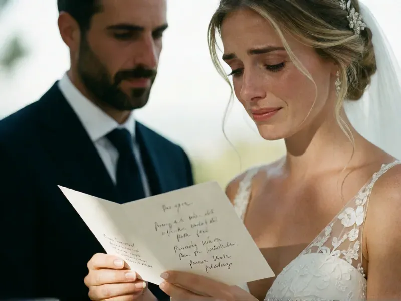 novia leyendo sus votos escritos a mano